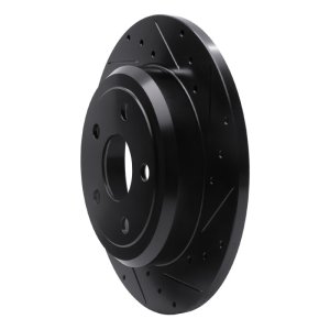 Dodge Durango Brake Rotor (1) - Rear Right - R1 Concepts - Drilled & Slotted - Black - `11-`22